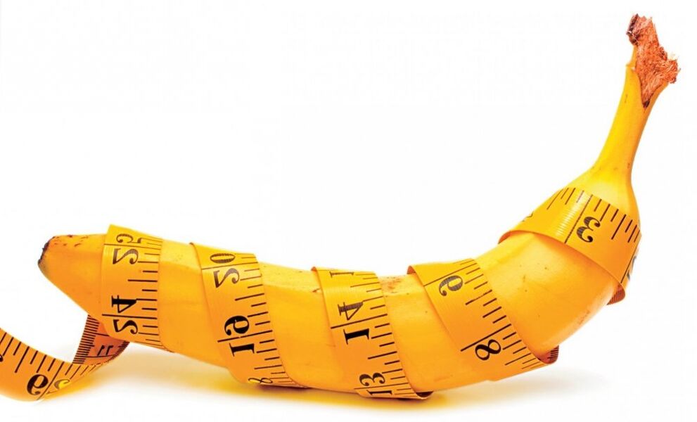 for example, measuring the thickness of the penis using a banana
