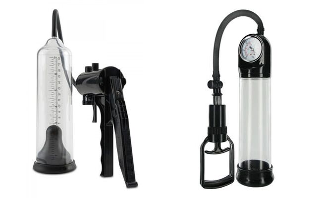 Manual vacuum pumps for men to enlarge the penis and improve erection