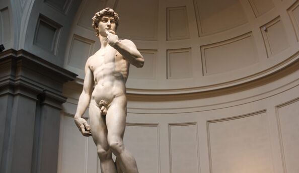 the naked statue symbolizes the growth of the penis